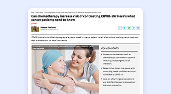 chemotherapy can increase risk of contracting COVID-19